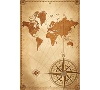 Vintage World Map Composition Notebook - Travel-Themed Lined Journal, Writers, and Adventurers (6 x 9, 120 Pages): A Rugged Travel Notebook for Daily Writing, Trip Planning, or Adventure Notes