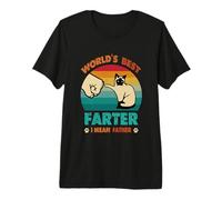 Vintage World'S Best Farter I Mean Father Best Cat Dad Ever Camiseta Premium