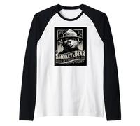 Vintage WPA Smokey Bear Retro 1940's Style Camiseta Manga Raglan