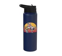 Vintage Wrestling Graphic Dos luchadores y sol Stainless Steel Insulated Water Bottle