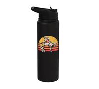Vintage Wrestling Graphic Dos luchadores y sol Stainless Steel Insulated Water Bottle