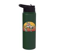 Vintage Wrestling Graphic Dos luchadores y sol Stainless Steel Insulated Water Bottle