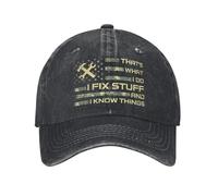 Vintage y clásico Eso es lo Que Hago, arreglo Cosas y sé Cosas Gorra de béisbol de Verano Gorra de Camionero Divertida con Dicho Gorra de Camionero Gorra de béisbol Ajustada Duradera y cómoda