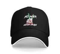 Vintage y clásico Irán No War White Sun Baseball Cap Summer Fashion Trucker Hat For Men Adult Outdoor Gym Baseball Caps Duradero y cómodo