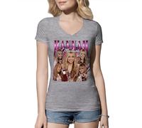 Vintage Y2K Hannah Montana Pop Culture Nostalgia Camiseta De Mujer Cuello En V Gris Size M