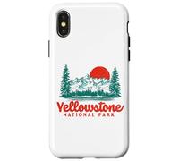 Vintage Yellowstone Mountains Scene 80's Carcasa para iPhone X/XS