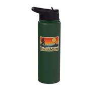 Vintage Yellowstone National Park Bigfoot Sunset Hiking Stainless Steel Insulated Water Bottle