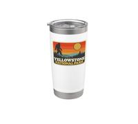 Vintage Yellowstone National Park Bigfoot Sunset Hiking Vaso térmico de acero inoxidable de doble pared