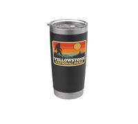 Vintage Yellowstone National Park Bigfoot Sunset Hiking Vaso térmico de acero inoxidable de doble pared