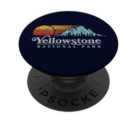 Vintage Yellowstone National Park Retro PopSockets PopGrip Adhesivo