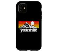 Vintage Yosemite National Park Retro Mountains & Sun Graphic Carcasa para iPhone 11