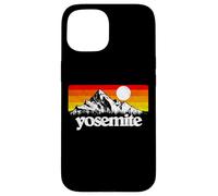 Vintage Yosemite National Park Retro Mountains & Sun Graphic Carcasa para iPhone 15