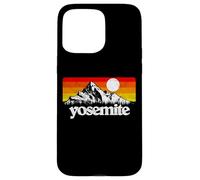Vintage Yosemite National Park Retro Mountains & Sun Graphic Carcasa para iPhone 15 Pro MAX