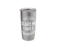 Vintage You Can't Scare Me Tengo Un Adolescente Crianza Vaso térmico de acero inoxidable de doble pared