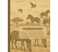 Vintage Zebra Notebook - African Safari-Inspired Composition Book: Elegant Lined Journal with Left Margin | 110 Pages | 7.5 x 9.25 in | Wildlife Sketch Style Cover