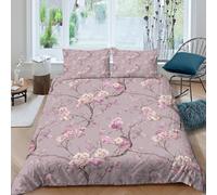 VintageCherryBlossomStyle Funda Edredon Juego de Ropa de Cama de 3 Piezas Impresión 3D VintageCherryBlossomStyle Funda de Edredón Funda de Almohada a Juego Suave for Adolescentes King（220x240cm）