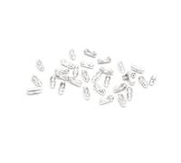 Vintageparts - Cierres para cadenas de bolas de latón de 2 mm en color plateado, 30 unidades para hacer joyas