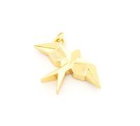 Vintageparts - Colgante de golondrina en estilo origami con chapado de oro de 18 quilates de larga duración para hacer joyas, colgantes y colgantes, Latón