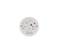 Vintageparts - Conector de signo del zodiaco Aries alemán de 15 mm, placa de acero inoxidable con 2 agujeros de 1,7 mm para pulseras y cadenas