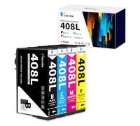 Vintella 408L 408XL Cartucho de Tinta Compatible con Epson 408L 408 L Multipack para WF-C4310DW WF-C4810DTWF WF-C4310 WF-C4810 WFC4310 WFC4810 (1 Negro, 1 Amarillo, 1 Magenta, 1 Cian)