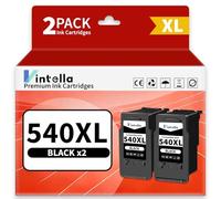 Vintella 540 XL PG-540XL Negros Cartucho de Tinta Compatible para Canon 540 PG540XL PG 540XL PG 540 XL Negro para Canon MG3650 MG3650S MG3600 MG3550 MG2250 MG4250 TS5150 TS5151 MX455 (2 Negro)
