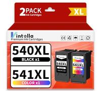 Vintella 540XL 541XL Multipack Compatible con Tinta Canon 540 541 PG-540XL CL-541XL Compatible para Canon MG3650 MG3650S MG3600 MG3550 MG2250 MG4250 TS5150 TS5151 MX455 (1 Negro, 1 Tricolor)