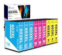 Vintella 603XL Cartucho de Tinta Compatible con Epson 603 XL Multipack para Epson XP-2100 XP-2105 XP-2150 XP-3100 XP-3150 XP-4100 WF-2810 WF-2820 WF-2830 WF-2835 (3 Amarillo, 3 Magenta, 3 Cian)