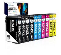 Vintella 604XL Cartucho de Tinta Compatible con Epson 604XL 604 XL Multipack para Epson Expression Home XP-2200 XP-2205 XP-3200 XP-3205 XP-4200 XP-4205, Workforce WF-2910 WF-2930 WF-2935 (10 Paquetes)
