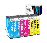 Vintella 604XL Cartucho de Tinta Compatible con Epson 604XL 604 XL Multipack para Expression Home XP-2200 XP-2205 XP-3200 XP-3205 XP-4200 XP-4205, Workforce WF-2910 (3 Amarillo, 3 Magenta, 3 Cian)