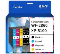 Vintella Cartucho de tinta remanufacturado de repuesto para impresora Epson WF-2860 XP-5100 para impresora Expression Home XP-5100 Workforce WF-2860 (paquete de 5)