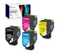 Vintella CS317 CX317 Tóner Compatible con Lexmark CX317dn CS317dn CS417dn CX417de CS517de CX517de Impresora 71B20K0 71B20C0 71B20M0 71B20Y0 (3000 páginas BK, 2300 páginas CMY)