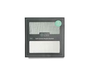 Vinter & Bloom Box Soft Grid+Muslin EKO Paquete de 2 Unidades, Blanco/Verde