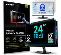 VINTEZ 24 Inch 16:9 Privacy Screen for Computer Monitor and Laptop - Anti Glare Protector Film Blue Light Filter Eye Protection - Computer Screen Privacy Shield, 2 Pack