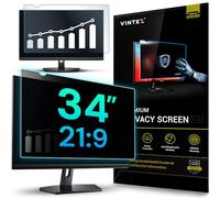 VINTEZ Filtro de pantalla de privacidad de computadora de 34 pulgadas para monitor de pantalla ancha, película protectora antiarañazos para confidencialidad de datos