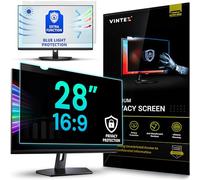 VINTEZ Pantalla de privacidad de 28 pulgadas 16:9 para monitor de computadora y laptop, película protectora antirreflejos, filtro de luz azul, protección ocular, protector de privacidad para pantalla