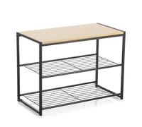 VINTHERA Moa Mueble Auxiliar Acero Y Madera 60x30x44,5cm Hierro Incluye Instrucciones