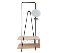 VINTHERA MOA - Perchero Con Almacenaje Y Espejo 76X40X180Cm