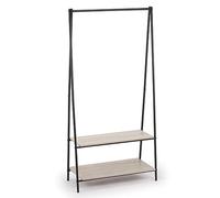 VINTHERA Moa Perchero Con Dos Baldas Acero Y Madera 40,5x80x160cm Hierro Incluye Instrucciones
