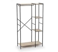 VINTHERA Moa Perchero Con Estanterías Acero Y Madera 90x40x165cm Hierro Incluye Instrucciones