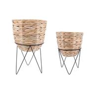 Vinthera Set de 2 Soportes con Maceteros Moa de Hierro