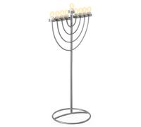 Vintiquewise Hanukkah Menorah - Lámpara de 9 Ramas Plateadas y Modernas, de Metal y Aluminio