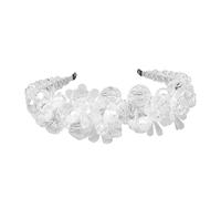 VINTORKY 1 Pieza diadema con cuentas Venda diadema enjoyada diademas finas para mujer lentejuela moda talón suministro de cabello Aro del pelo de cristal sombreros prácticos aleación blanco