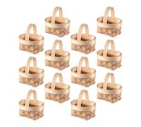 VINTORKY 12 Cestas Pequeñas Decorativas Tejidas de Madera para Micro Paisajismo y Juego de Simulación, Resistentes de Elaboración Detallada, para Dulces y Almacenamiento