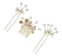 VINTORKY 1juego Horquillas Para Novias Flores Accesorios Para Peinados De Boda Peine Lateral De Perlas y Brillantes Decoración De Cabello Para Novias y De Honor