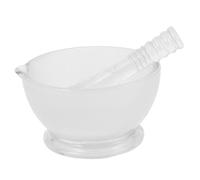 VINTORKY 1juego Mortero de Vidrio y Pistilo Bowl de Vidrio para Molienda y Mezcla Laboratorio y Cocina Base Antideslizante y Duradero