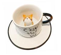 VINTORKY 1Juego Taza Gato de Dibujos Animados para Café y Leche para Ocasiones como Hogar Cafetería o