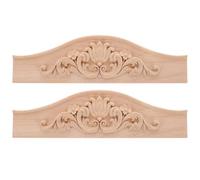 VINTORKY 2 apliques decorativos de madera: apliques para muebles, parches tallados para decoración de paredes o espejos - Adornos de madera sin pintar
