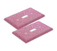 VINTORKY 2 Cubiertas Decorativas para Placa de Pared Purpurina Rosa, Material Plástico Gemas de Imitación, Fáciles de Instalar para Cocina y Oficina