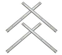 VINTORKY 2 Pares Rieles para Cajones de Acero Plata de 27mm Ancho Extensión Total y Rodamiento de Bolas para Reparación de Muebles y Proyectos DIY Hogar