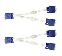 VINTORKY 2 Piezas Divisor Vga de Vídeo 1 a 2, Cable de 0,3 M | Abs y Cobre, Doble Salida con Anillo Magnético, Transmisión Estable para Duplicar Imagen en Pantalla